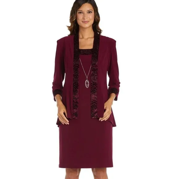 R & M Richards | Dresses | Nwt Rm Richards Burgundy Dress | Poshmark